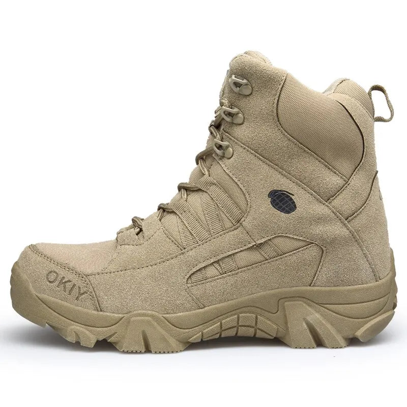 Men's High-Quality Tactical Army-Style Boots - Waterproof, Safety, and Comfort for Outdoor Activities