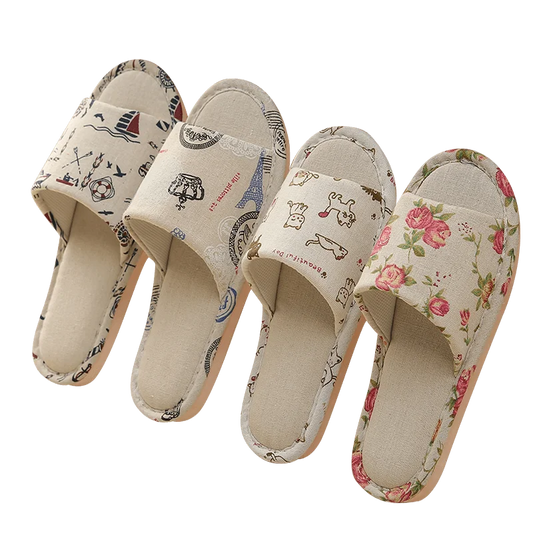 Women's Floral Indoor Slippers - Comfortable Soft Slides for Spring & Autumn