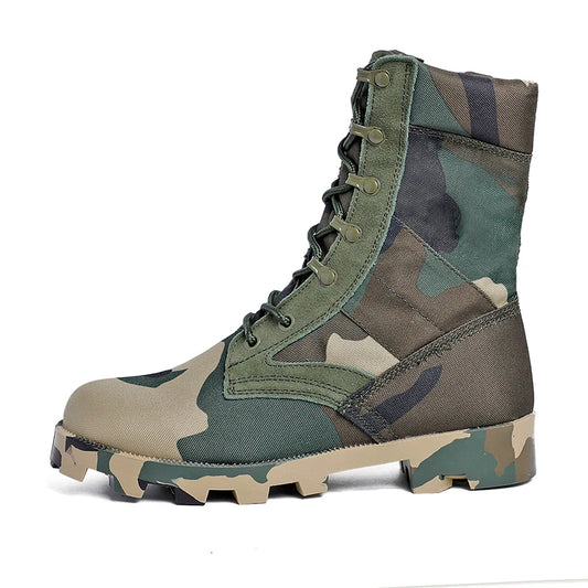 Tactical Military Training Boots - High-Performance Outdoor Footwear for Men - Durable High-Top Army Shoes with Shock-Absorbing Technology - Perfect for Hiking and Outdoor Adventures