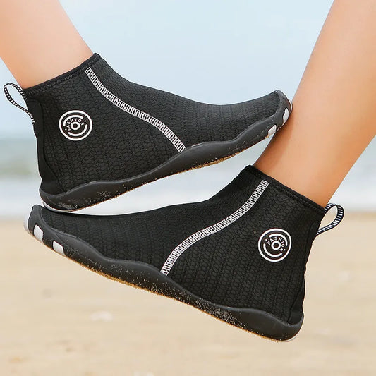 Diving Socks High-Top Water Shoes for Men and Women - Barefoot Swim Sandals with Drainage for Beach, Aqua Sports, Fitness, Fishing, and Surfing