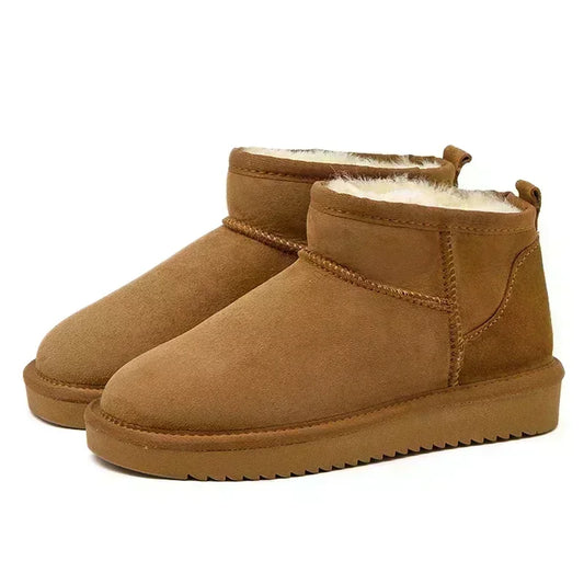 Winter Essential - Waterproof Sheepskin Ankle Boots - Cozy, Stylish, and Warm