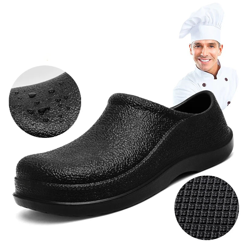 Waterproof Non-Slip Men's Chef Shoes - Ideal for Kitchen, Garden, and Hotel Work