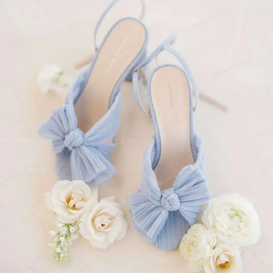 Ankle Strap Sandals For Women Bow Knot Open Toe Wedding Shoes Hot Sale 2022 Summer Brand New Chunky Heel Elegant Luxury Comfy