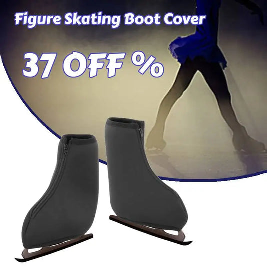 2-Piece Neoprene Figure Skates Boot Covers - Zippered Protectors for Ice and Roller Skates, Kids and Adults